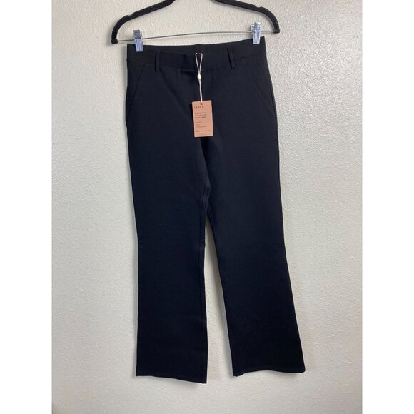 NEW Quince Womens Black Ponte Bootcut Pants size Small Petite Pull on Career - Picture 1 of 14